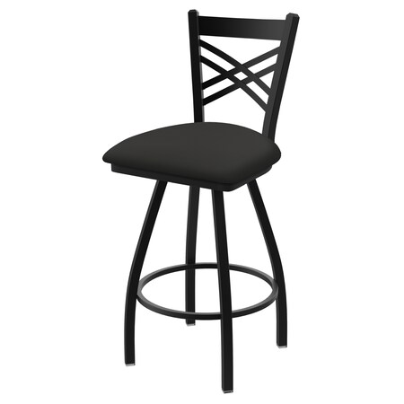Holland Bar Stool Co 36" Swivel Bar Stool, Black Wrinkle, Canter Iron Seat 82036BW008